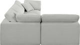 Comfy Modular Sectional Sofa - Versatile Linen Textured Design with Overstuffed Down Feather Cushions