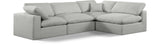 Comfy Modular Sectional Sofa - Versatile Linen Textured Design with Overstuffed Down Feather Cushions