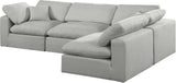 Comfy Modular Sectional Sofa - Versatile Linen Textured Design with Overstuffed Down Feather Cushions