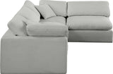 Comfy Modular Sectional Sofa - Versatile Linen Textured Design with Overstuffed Down Feather Cushions