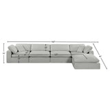 Comfy Modular Sectional Sofa in Durable Linen Fabric - Overstuffed Cushions for Ultimate Comfort
