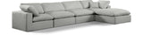 Comfy Modular Sectional Sofa in Durable Linen Fabric - Overstuffed Cushions for Ultimate Comfort