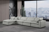 Comfy Modular Sectional Sofa in Durable Linen Fabric - Overstuffed Cushions for Ultimate Comfort