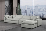 Comfy Modular Sectional Sofa in Durable Linen Fabric - Overstuffed Cushions for Ultimate Comfort
