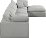 Comfy Modular Sectional Sofa in Durable Linen Fabric - Overstuffed Cushions for Ultimate Comfort