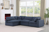 Comfy Modular Sectional Sofa - Versatile Linen Textured Design with Overstuffed Down Feather Cushions