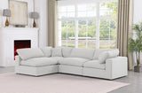 Comfy Modular Sectional Sofa - Versatile Linen Textured Design with Overstuffed Down Feather Cushions