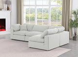 Comfy Modular Sectional Sofa - Versatile Linen Textured Design with Overstuffed Down Feather Cushions