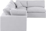 Comfy Modular Sectional Sofa - Versatile Linen Textured Design with Overstuffed Down Feather Cushions