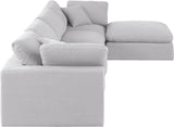 Comfy Modular Sectional Sofa in Durable Linen Fabric - Overstuffed Cushions for Ultimate Comfort