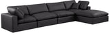 Comfy Modular Sectional Sofa - Luxurious Vegan Leather Design with Overstuffed Cushions for Comfort