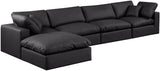 Comfy Modular Sectional Sofa - Luxurious Vegan Leather Design with Overstuffed Cushions for Comfort