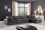 Comfy Modular Sectional Sofa - Luxurious Vegan Leather Design with Overstuffed Cushions for Comfort