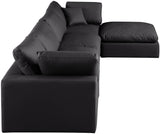 Comfy Modular Sectional Sofa - Luxurious Vegan Leather Design with Overstuffed Cushions for Comfort