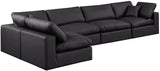 Comfy Modular Sectional Sofa in Vegan Leather - Stylish, Adaptable, and Overstuffed for Ultimate Comfort