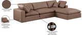 Comfy Modular Sectional Sofa - Luxurious Vegan Leather, Overstuffed Cushions for Ultimate Comfort