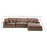 Comfy Modular Sectional Sofa - Luxurious Vegan Leather, Overstuffed Cushions for Ultimate Comfort