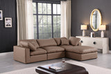 Comfy Modular Sectional Sofa - Luxurious Vegan Leather, Overstuffed Cushions for Ultimate Comfort