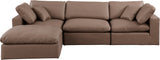 Comfy Modular Sectional Sofa - Luxurious Vegan Leather, Overstuffed Cushions for Ultimate Comfort