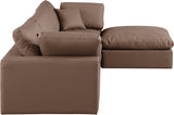 Comfy Modular Sectional Sofa - Luxurious Vegan Leather, Overstuffed Cushions for Ultimate Comfort