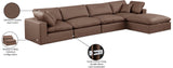 Comfy Modular Sectional Sofa - Luxurious Vegan Leather Design with Overstuffed Cushions for Comfort