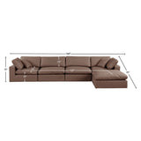 Comfy Modular Sectional Sofa - Luxurious Vegan Leather Design with Overstuffed Cushions for Comfort