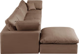 Comfy Modular Sectional Sofa - Luxurious Vegan Leather Design with Overstuffed Cushions for Comfort