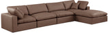 Comfy Modular Sectional Sofa - Luxurious Vegan Leather Design with Overstuffed Cushions for Comfort
