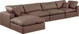 Comfy Modular Sectional Sofa - Luxurious Vegan Leather Design with Overstuffed Cushions for Comfort