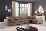 Comfy Modular Sectional Sofa - Luxurious Vegan Leather Design with Overstuffed Cushions for Comfort