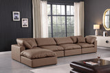 Comfy Modular Sectional Sofa - Luxurious Vegan Leather Design with Overstuffed Cushions for Comfort
