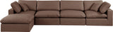 Comfy Modular Sectional Sofa - Luxurious Vegan Leather Design with Overstuffed Cushions for Comfort