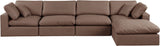 Comfy Modular Sectional Sofa - Luxurious Vegan Leather Design with Overstuffed Cushions for Comfort