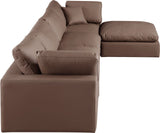 Comfy Modular Sectional Sofa - Luxurious Vegan Leather Design with Overstuffed Cushions for Comfort