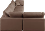 Comfy Modular Sectional Sofa in Vegan Leather - Stylish, Adaptable, and Overstuffed for Ultimate Comfort