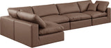 Comfy Modular Sectional Sofa in Vegan Leather - Stylish, Adaptable, and Overstuffed for Ultimate Comfort