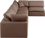 Comfy Modular Sectional Sofa in Vegan Leather - Stylish, Adaptable, and Overstuffed for Ultimate Comfort