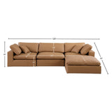 Comfy Modular Sectional Sofa - Luxurious Vegan Leather, Overstuffed Cushions for Ultimate Comfort