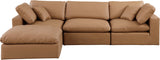 Comfy Modular Sectional Sofa - Luxurious Vegan Leather, Overstuffed Cushions for Ultimate Comfort