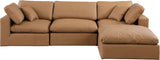 Comfy Modular Sectional Sofa - Luxurious Vegan Leather, Overstuffed Cushions for Ultimate Comfort