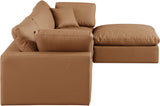 Comfy Modular Sectional Sofa - Luxurious Vegan Leather, Overstuffed Cushions for Ultimate Comfort