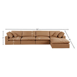 Comfy Modular Sectional Sofa - Luxurious Vegan Leather Design with Overstuffed Cushions for Comfort