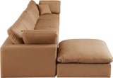 Comfy Modular Sectional Sofa - Luxurious Vegan Leather Design with Overstuffed Cushions for Comfort