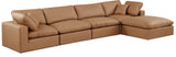 Comfy Modular Sectional Sofa - Luxurious Vegan Leather Design with Overstuffed Cushions for Comfort