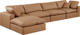 Comfy Modular Sectional Sofa - Luxurious Vegan Leather Design with Overstuffed Cushions for Comfort