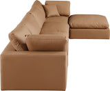 Comfy Modular Sectional Sofa - Luxurious Vegan Leather Design with Overstuffed Cushions for Comfort