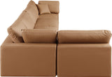 Comfy Modular Sectional Sofa in Vegan Leather - Stylish, Adaptable, and Overstuffed for Ultimate Comfort