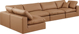 Comfy Modular Sectional Sofa in Vegan Leather - Stylish, Adaptable, and Overstuffed for Ultimate Comfort