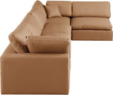 Comfy Modular Sectional Sofa in Vegan Leather - Stylish, Adaptable, and Overstuffed for Ultimate Comfort