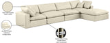 Comfy Modular Sectional Sofa - Luxurious Vegan Leather Design with Overstuffed Cushions for Comfort
